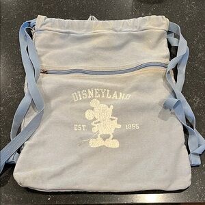 Vintage Disneyland Light Blue Backpack with Mickey Design